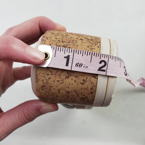 Bzees Resort Wedge Riviera Sandal Women 10 Wide Raffia Slip On Peep Toe Platform - Picture 13 of 13